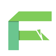 Green stylized letter A logo for app